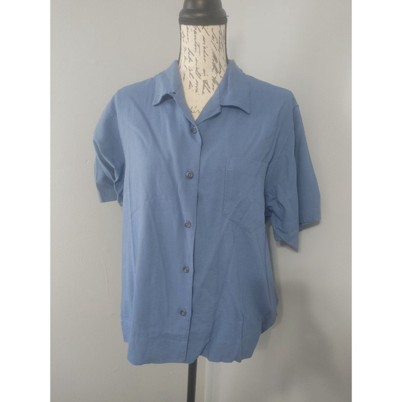Women's vintage Columbia Blue Casual Button Down Shirt XL - Picture 1 of 9